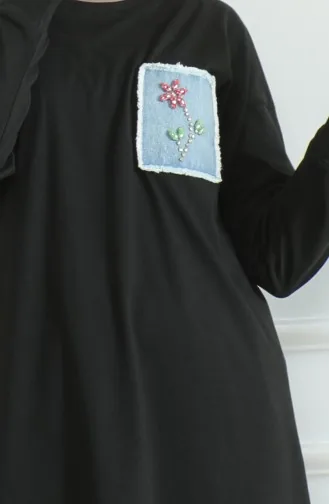 Bat Sleeve Loose Tunic 9126-04 Black 9126-04