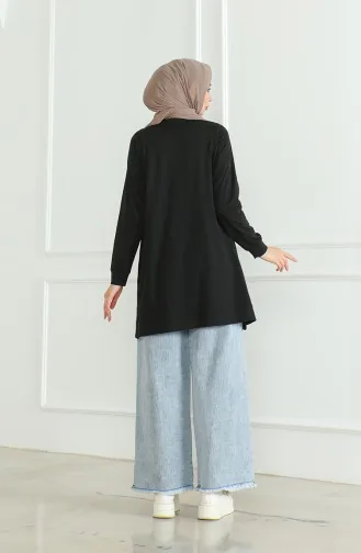 Bat Sleeve Loose Tunic 9126-04 Black 9126-04