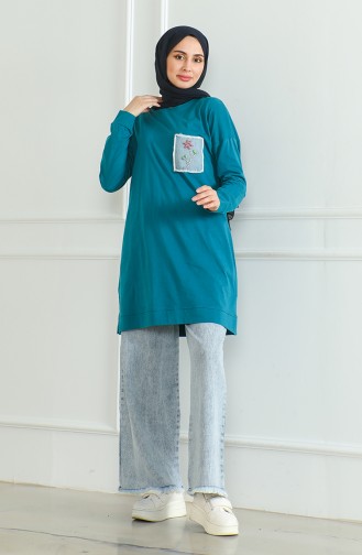 Bat Sleeve Loose Tunic 9126-05 Petrol 9126-05