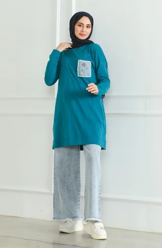 Tunique Casual Manche Chauve Souris 9126-05 Pétrole 9126-05