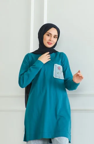 Tunique Casual Manche Chauve Souris 9126-05 Pétrole 9126-05