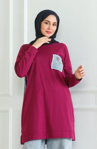 تونيك بأكمام فراشة 9126-06 برقوقي 9126-06
