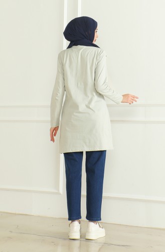 Gekamde Katoenen Tuniek Met Split 9134-02 Grijs 9134-02
