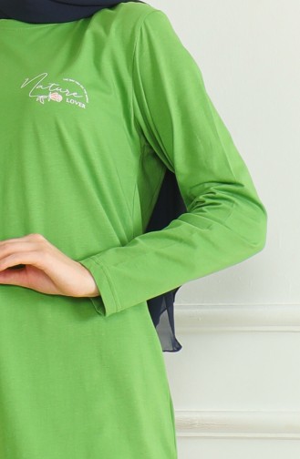 Slit Cotton Tunic 9134-03 Pistachio Green 9134-03