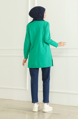 Slit Midi Tunic 9140-01 Green 9140-01