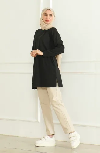 Slit Midi Tunic 9140-05 Black 9140-05