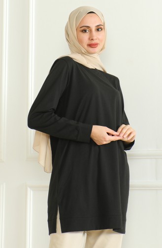 تونيك سادة  بشق 9140-05 أسود 9140-05
