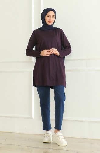 Slit Midi Tunic 9140-06 Purple 9140-06