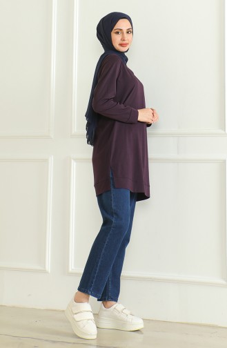 Slit Midi Tunic 9140-06 Purple 9140-06