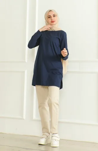 Yırtmaçlı Araboy Tunik 9140-07 Lacivert