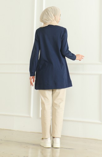 Slit Midi Tunic  9140-07 Navy Blue 9140-07