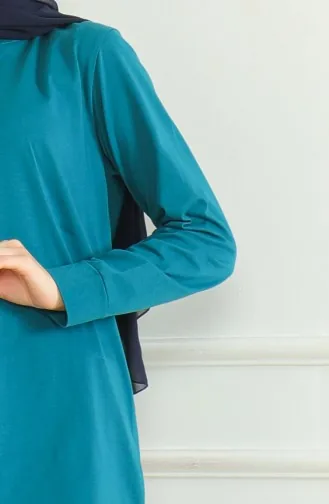 Yırtmaçlı Araboy Tunik 9140-08 Petrol