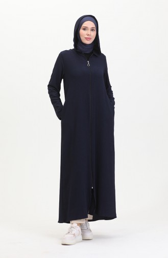 Abaya De Sport A Capuche 5104-02 Bleu Marine 5104-02