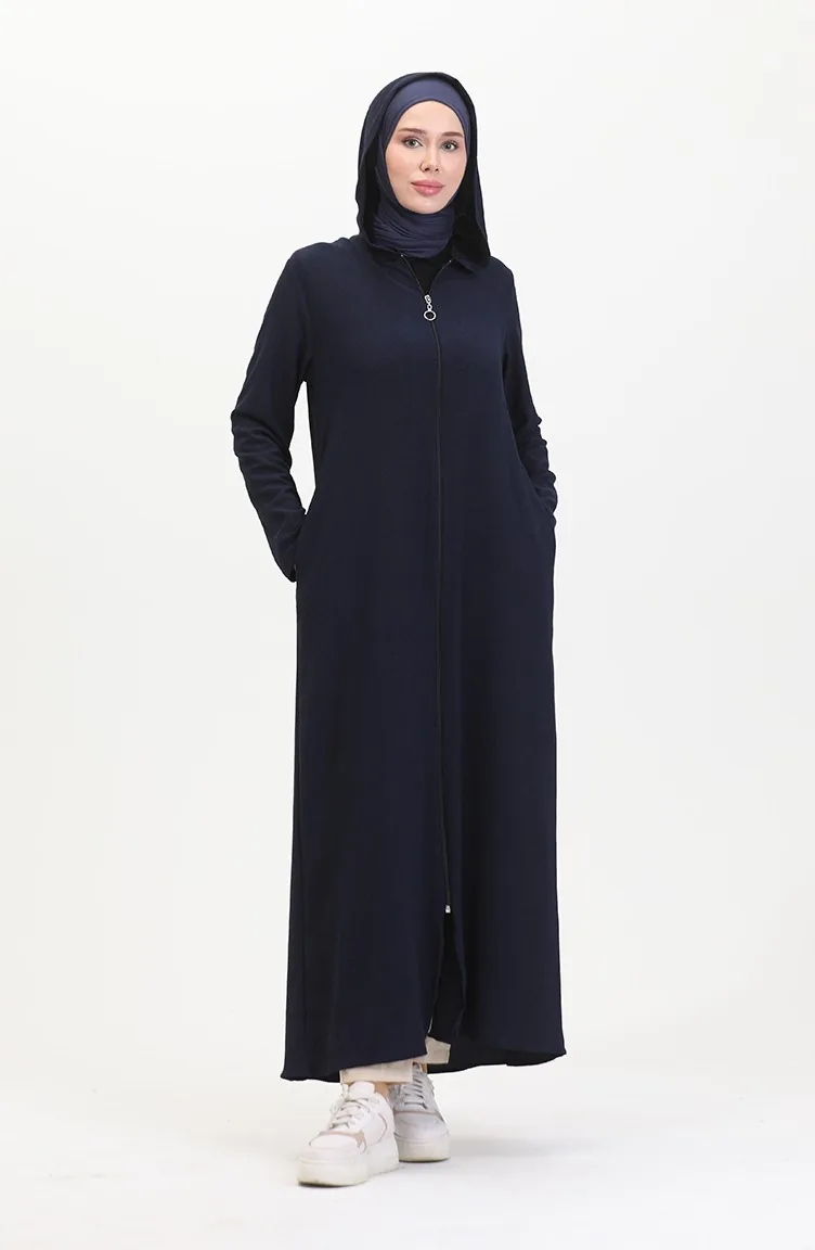 Abaya De Sport A Capuche 5104-02 Bleu Marine 5104-02