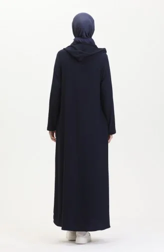 Abaya De Sport A Capuche 5104-02 Bleu Marine 5104-02