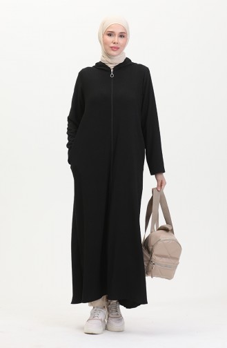 Kapuzen-Sport-Abaya 5104-04 Schwarz 5104-04