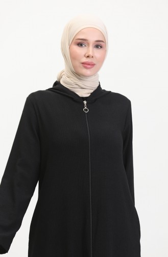 Kapuzen-Sport-Abaya 5104-04 Schwarz 5104-04