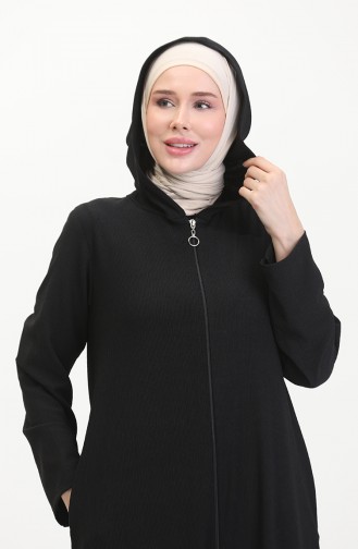 Kapuzen-Sport-Abaya 5104-04 Schwarz 5104-04