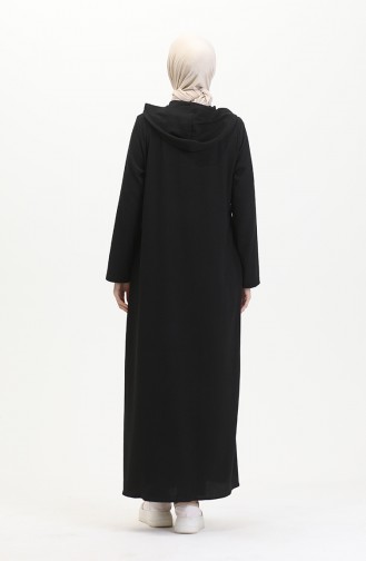 Kapuzen-Sport-Abaya 5104-04 Schwarz 5104-04