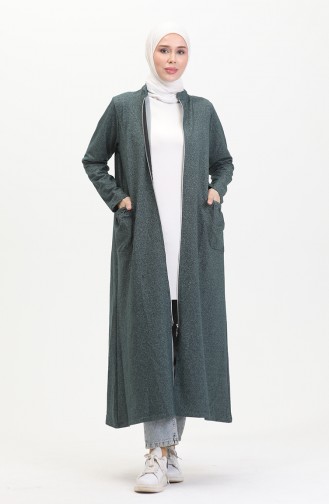Double Thread Zipper Abaya 10650-01 Emerald Green 10650-01