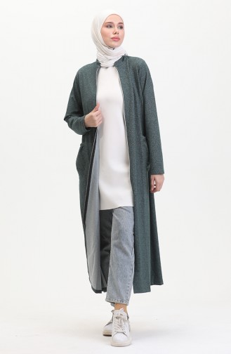 Double Thread Zipper Abaya 10650-01 Emerald Green 10650-01