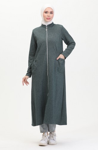 Double Thread Zipper Abaya 10650-01 Emerald Green 10650-01