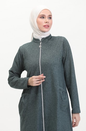 Double Thread Zipper Abaya 10650-01 Emerald Green 10650-01