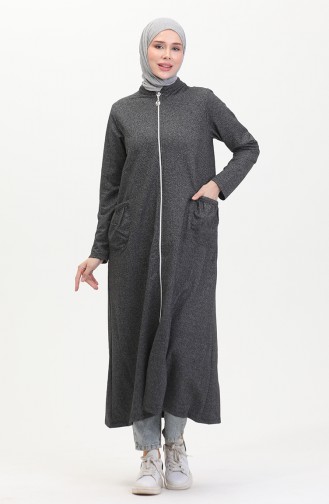 İki İplik Fermuarlı Ferace 10650-03 Siyah
