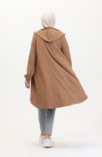 Crepe Fabric Zippered Coat 1044-05 Mink 1044-05