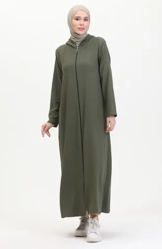Crepe Fabric Zippered Coat 1045-03 Khaki 1045-03