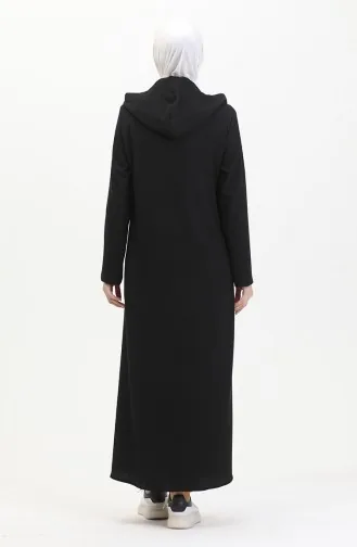 Crepe Fabric Zippered Coat 1045-04 Black 1045-04