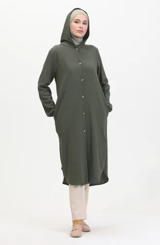 Cape Boutonnée à Capuche 7272-01 Khaki 7272-01