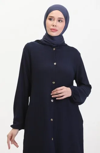 Cape Met Capuchon En Knopen 7272-03 Marineblauw 7272-03