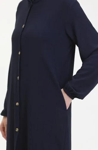 Cape Met Capuchon En Knopen 7272-03 Marineblauw 7272-03