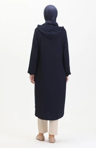 Cape Met Capuchon En Knopen 7272-03 Marineblauw 7272-03