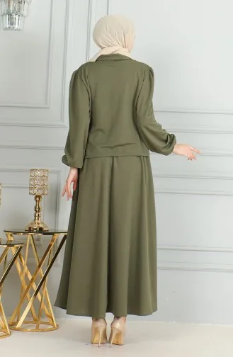 Hemdrock-Doppelanzug Mit Taschenknöpfen 3032-05 Khaki 3032-05