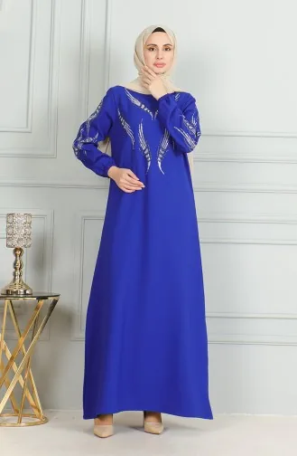 Stoned Avondjurk Met Elastische Mouwen 0497-02 Saks 0497-02