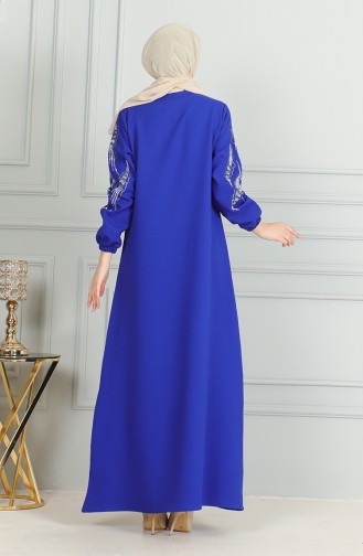 Stoned Abendkleid Mit Elastischen Ärmeln 0497-02 Saks 0497-02