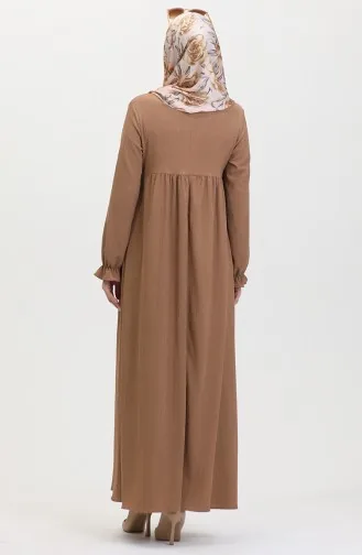 Robe Froncee Manches Volants 1011-01 Vison 1011-01