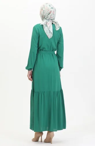 Jurk Met Riem 0512-01 Smaragdgroen 0512-01