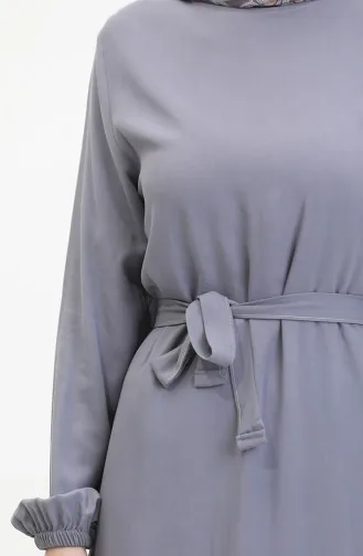 Kuşaklı Elbise 0512-05 Antrasit