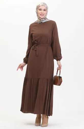 Jurk Met Riem 0512-06 Bruin 0512-06
