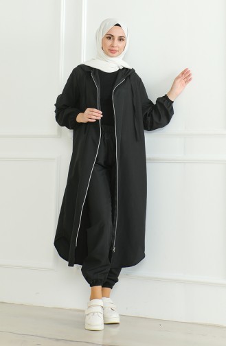 Maillot De Bain Hijab à Capuche 0507-01 Noir 0507-01