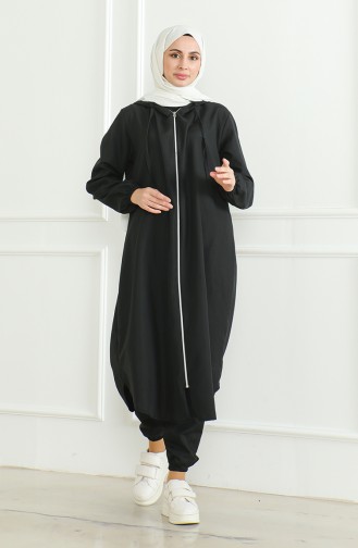 Maillot De Bain Hijab à Capuche 0507-01 Noir 0507-01