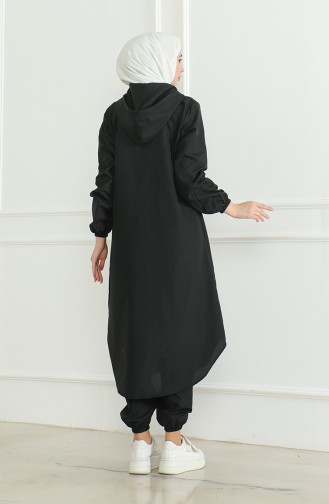 Maillot De Bain Hijab à Capuche 0507-01 Noir 0507-01