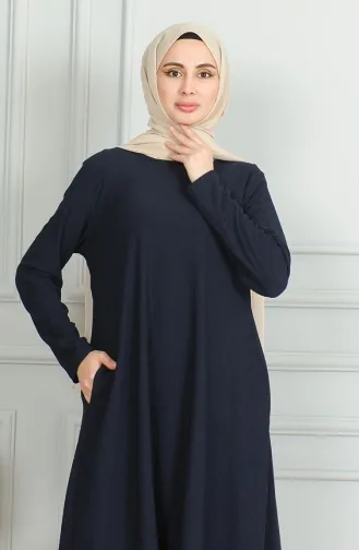 Bürümcük Stof Asymmetrisch Gesneden Tuniek 1032-01 Marineblauw 1032-01