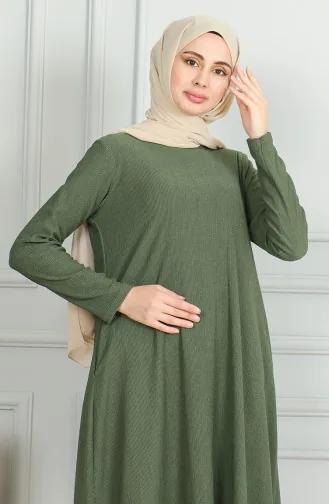 Crepe Fabric Asymmetric Cut Tunic 1032-05 Khaki 1032-05