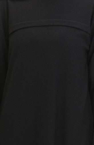Bürümcük Tunique Rayée Avant En Tissu 5105-01 Noir 5105-01