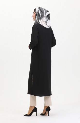 Bürümcük Tunique Rayée Avant En Tissu 5105-01 Noir 5105-01
