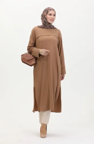 Bürümcük Tunique Rayée Avant En Tissu 5105-02 Vison 5105-02